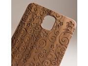 Samsung Galaxy Note 3 engraved wood walnut wooden case in floral 4 pattern