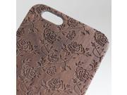 iPhone 6 engraved walnut wood wooden case in rose pattern