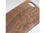 iPhone 6 engraved walnut wood wooden case in mandala lace pattern