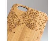 iPhone 6 engraved bamboo case in floral heart pattern