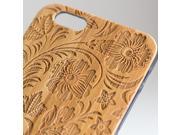 iPhone 6 engraved bamboo case in floral 3 pattern