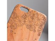 iPhone 6 engraved cherry wood wooden case in floral and heart pattern