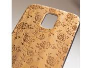 Samsung Galaxy S5 engraved bamboo case in rose pattern