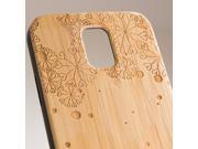 Samsung Galaxy S5 engraved bamboo case in floral heart pattern