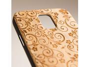 Samsung Galaxy S5 engraved bamboo case in floral 4 pattern
