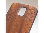 Samsung Galaxy S5 engraved sapele wood wooden case in floral heart pattern