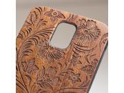 Samsung Galaxy S5 engraved sapele wood wooden case in floral 3 pattern