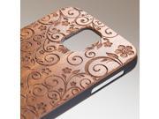 Samsung Galaxy S5 engraved sapele wood wooden case in floral 4 pattern