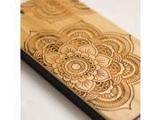 iPhone 5 5S engraved bamboo case in mandala lace pattern