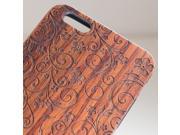 iPhone 6 plus engraved rosewood wood wooden case in floral 4 pattern