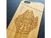 iPhone 6 engraved bamboo case in millennium falcon pattern