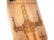 iPhone 6 plus engraved sapele wood wooden case in X Wing Pattern
