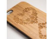 iPhone 6 engraved bamboo case in heart in heart pattern