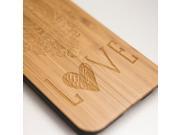 iPhone 6 engraved bamboo case in rosa love pattern