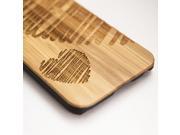 iPhone 6 engraved bamboo case in heart pair left pattern