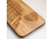 iPhone 6 engraved bamboo case in heart pair right pattern