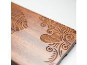 iPhone 6 plus engraved sapele wood wooden case in Floral Heart 2 Pattern