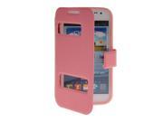 MOONCASE Slim PU Leather Side Flip Bracket Window Case Cover for Samsung Galaxy Win I8552 Pink