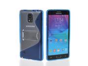 MOONCASE S Line Flexible Soft Gel Tpu Silicone Skin Slim Back Case Cover For Samsung Galaxy Note 4 Blue