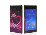 MOONCASE Heart Pattern Hard Rubber Coating Back Case Cover For Sony Xpreia M2