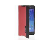 MOONCASE Slim Side Flip Leather Card Pouch Stand Case Cover For Sony Xperia Z2 Red