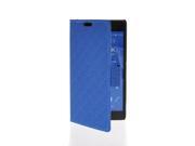 MOONCASE Maze grid Design Flip Leather Wallet Card Slot Pouch Stand Case Cover For Sony Xperia Z3 Blue