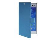 MOONCASE Premium PU Leather Flip Wallet Card Slot Bracket Back Case Cover for Sony Xperia C3 Blue