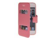 MOONCASE Slim PU Leather Side Flip Bracket Window Case Cover for Apple iPhone 5 5S Pink
