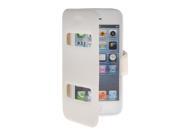 MOONCASE Slim PU Leather Side Flip Bracket Window Case Cover for Apple iPhone 5 5S White