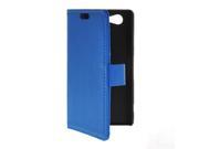 MOONCASE Premium PU Leather Flip Wallet Card Slot Bracket Back Case Cover for Sony Xperia A2 Blue