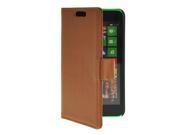 MOONCASE Premium PU Leather Flip Wallet Card Slot Bracket Back Case Cover for Nokia Lumia 630 Brown
