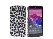 MOONCASE Leopard Hard Rubberized Devise Coating Back Case Cover For LG Google Nexus 5 Purple