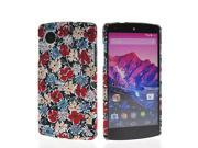 MOONCASE Floral Pattern Hard Rubber Devise Coating Back Case Cover For LG Google Nexus 5