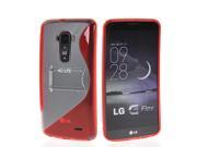 MOONCASE S line Flexible Soft Gel Tpu Slim Back Case Cover With Stand function For LG G Flex D958 Red