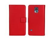MOONCASE Cowskin Flip Leather Wallet Card Pouch Stand Back Case Cover For Samsung Galaxy S5 I9600 Red