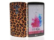 MOONCASE Leopard Hard Rubber Coating Back Case Cover for LG G3 Brown
