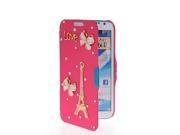 MOONCASE Slim Fit Side Flip Hard Leather Bling Rhinestone Case Cover For Samsung Galaxy Note 2 N7100 Hotpink