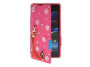 MOONCASE Stylish Bling Rhinestone Hard Side Flip Hard Case Cover for Sony Xperia Z1 Compact Mini Hotpink