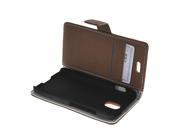 MOONCASE Flip Leather Wallet Card Pouch Stand Back Case Cover For HTC Desire 210 Coffee