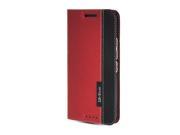 MOONCASE Premium PU Leather Flip Wallet Card Slot Bracket Back Case Cover for HTC One M9 Red black