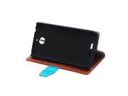MOONCASE High Quality PU Leather Flip Wallet Card Holder Pouch Stand Back Case Cover for HTC Desire 510 Brown