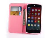MOONCASE [Cute Leopard Bowknot] High Quality PU Leather Case for LG Nexus 5 Wallet Pouch Flip Bracket TPU Cover