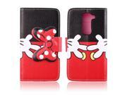 MOONCASE [Cute Red Bowknot] High Quality PU Leather Case for LG G2 Mini Wallet Pouch Flip Bracket TPU Cover