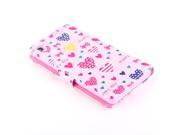 MOONCASE [Pink] High Quality PU Leather Case for Sony Xperia Z3 Wallet Flip Bracket TPU Cover with Cute Heart Buckle
