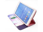 MOONCASE Stylish [Painted Patterns] Premium PU Leather Flip Wallet Card Slot Bracket Back Case Cover for Samsung Galaxy Tab 4 SM T330 BF15