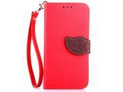 MOONCASE High Quality PU Leather Flip Wallet Card Slot Bracket Back Case Cover for Samsung Galaxy S6 Red