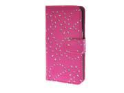 MOONCASE High Quality PU Leather Flip Wallet Card Slot Bracket Bling Case Cover for Samsung Galaxy S6 Edge Pink
