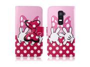 MOONCASE [Cute Pink Bowknot] High Quality PU Leather Case for LG G2 Wallet Pouch Flip Bracket TPU Cover