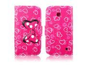 MOONCASE [Cute Rose Bowknot] High Quality PU Leather Case for Nokia Lumia 630 Wallet Pouch Flip Bracket TPU Cover