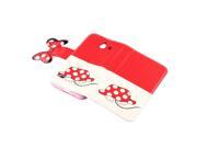 MOONCASE [Cute Red Bowknot] High Quality PU Leather Case for Huawei Ascend Y550 Wallet Pouch Flip Bracket TPU Cover